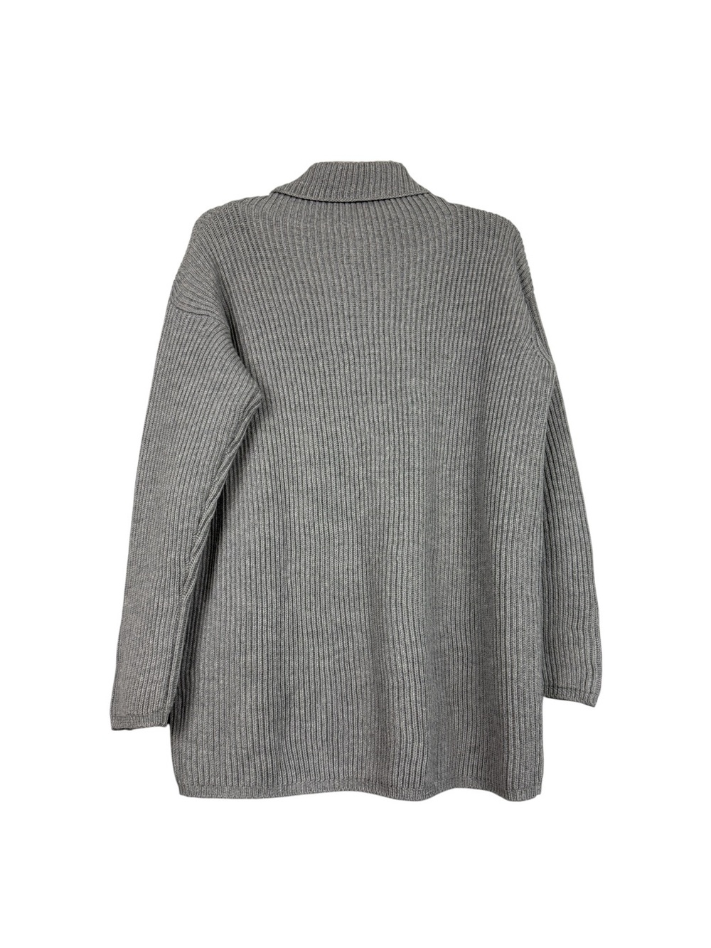 MaxMara Wool Ribbed Knit Pullover Grey Sweater - Picture 3 of 8